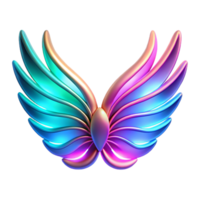 beautiful traditional Abstract Colorful Wings 3D Render of Iridescent Feathers professional png