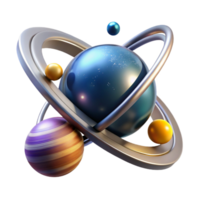 wonderful creative Abstract Planetary System 3D Render of Orbits and Celestial Bodies professional png
