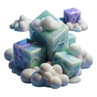 magnificent modern Abstract 3D Render of Cubes and Clouds original png