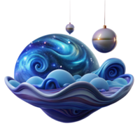 magnificent modern Celestial Ornament 3D Render of Galaxy in Shell high quality png