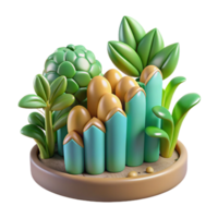 magnificent rustic 3D Render Abstract Garden with Geometric Plants exclusive png