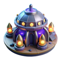 impressive rustic Futuristic 3D Render of a Dome Building high quality png