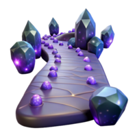 beautiful artistic Glowing Crystal Path 3D Render authentic png