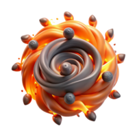 vibrant minimalist Abstract 3D Render Gray and Orange Swirling Forms authentic png