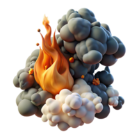 impressive minimalist Abstract Fire, Smoke, and Clouds 3D Render authentic png