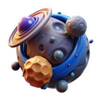 impressive abstract Abstract Cosmic Sphere 3D Render of Planetary System premium png