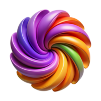 wonderful traditional Abstract Colorful Swirl 3D Render of a Multicolored Spiral exclusive png