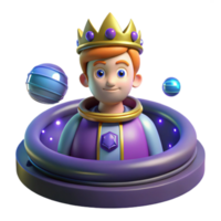 serene classic 3D Render King Child in Space Pod original png