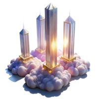 stunning artistic Cloud-Based Skyscrapers Digital Architecture in the Cloud authentic png