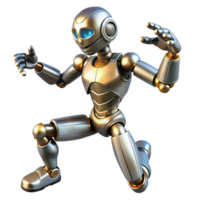 magnificent classic Agile Robot 3D Model of a Posable Metallic Bot genuine png
