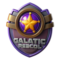 elegant modern Galactic Rescol 3D Badge Illustration authentic png