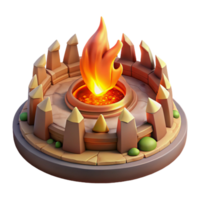serene modern Circular Stone Wall with Central Fire Pit professional png