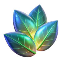 stunning rustic Iridescent Leaves 3D Render of Shiny, Colorful Foliage genuine png