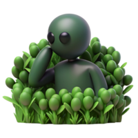 wonderful artistic Hidden Figure in Lush Greenery 4K png