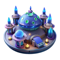 serene minimalist Futuristic 3D Render of a Fantasy Palace high resolution png