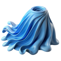 beautiful creative Abstract Blue Fabric Drape 3D Render of Flowing Waves detailed png