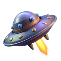wonderful classic 3D Render Flying Saucer Illustration genuine png