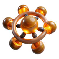extraordinary vintage Abstract 3D Golden Sphere Network Illuminated Molecular Structure high resolution png