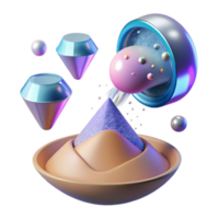 impressive rustic Abstract 3D Render Gems, Sphere, Cone, Bowl exclusive png