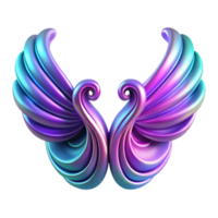 impressive vintage Iridescent Wings Abstract 3D Render high resolution png