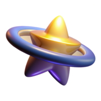 extraordinary contemporary 3D Render Star with Ring Abstract Background premium png