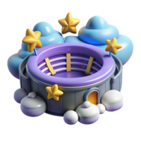 elegant artistic 3D Render Starry Colosseum in the Clouds original png