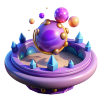 dramatic modern 3D Render Colorful Abstract Sphere in Fantasy Setting premium png