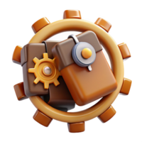elegant minimalist Gear System Management Efficient Workflow Optimization genuine png