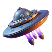 stunning rustic 3D Render Cartoon UFO Spaceship authentic png