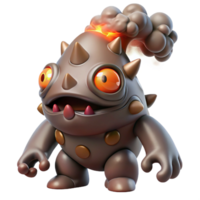 stunning modern Adorable Volcanic Creature 3D Render authentic png