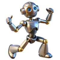 wonderful minimalist Friendly Robot 3D Model of a Happy, Posing Bot detailed png