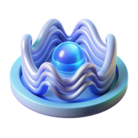 dramatic rustic Abstract 3D Render Wavy Lines Orb original png