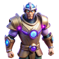 stunning abstract 3D Render Golden Knight Illustration exclusive png