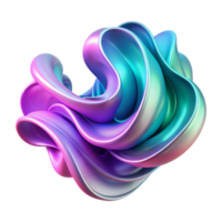 beautiful artistic Abstract 3D Render Iridescent Flowing Forms exclusive png