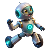 serene minimalist Friendly Robot Character Design 3D Model professional png