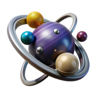 wonderful minimalist Abstract 3D Rendering Spheres in Orbit genuine png