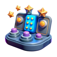 serene minimalist 3D Render Retro Arcade Game Console with Stars high quality png