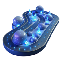 impressive creative Abstract Glowing Pathway with Illuminated Spheres high resolution png