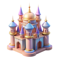 extraordinary minimalist Whimsical Pastel Castle 3D Render high resolution png
