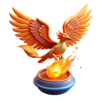 stunning rustic Mythical Firebird 3D Render of Legendary Creature detailed png