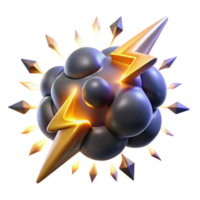 stunning vintage Storm Cloud Burst 3D Render of Exploding Thundercloud original png