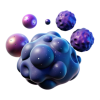 impressive rustic Cosmic Cluster 3D Render of Abstract Space Bubbles high resolution png