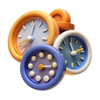 stunning vintage Colorful Clocks Time Management Organization premium png