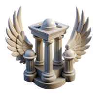 impressive vintage Angelic Columns A 3D Model of Classical Architecture with Wings professional png