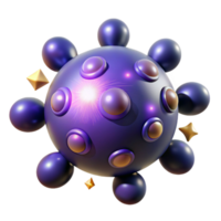 wonderful modern Microscopic Virus Structure 3D Render of Viral Particle professional png