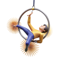 serene minimalist Aerial Hoop Artist Performing Dynamic Pose high resolution png