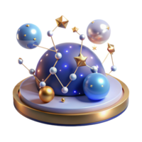 elegant classic Celestial Sphere 3D Abstract Art 4K png