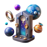 vibrant abstract Celestial Gateway 3D Render of Fantasy Portal high resolution png