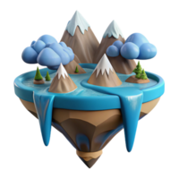 wonderful contemporary Floating Island 3D Render of Fantasy Landscape exclusive png