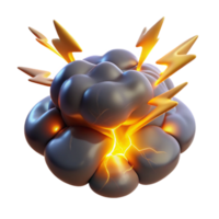 extraordinary creative 3D Render of Exploding Cloud with Lightning professional png